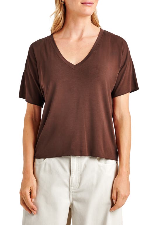 Shop Splendid V-neck Jersey T-shirt In Spice