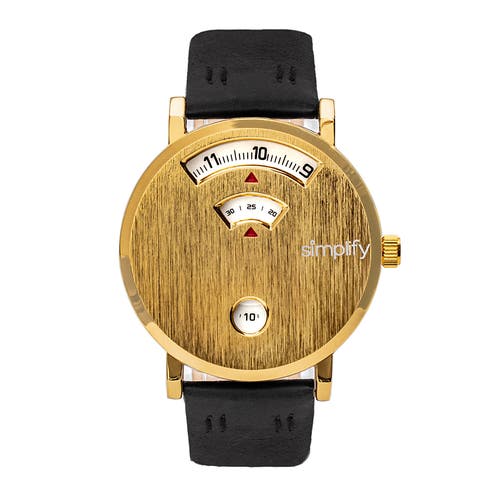 Simplify The 7000 Leather-band Watch In Gold/black