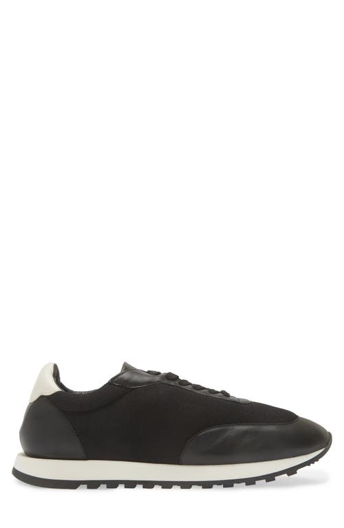 Shop The Row Owen Leather & Mesh Sneaker In Black/white/black