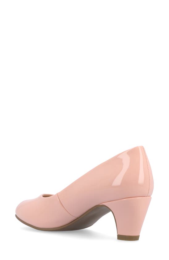 Journee Collection Luu Womens Round Closed Toe Block Heel Pumps In Patent/ Pink