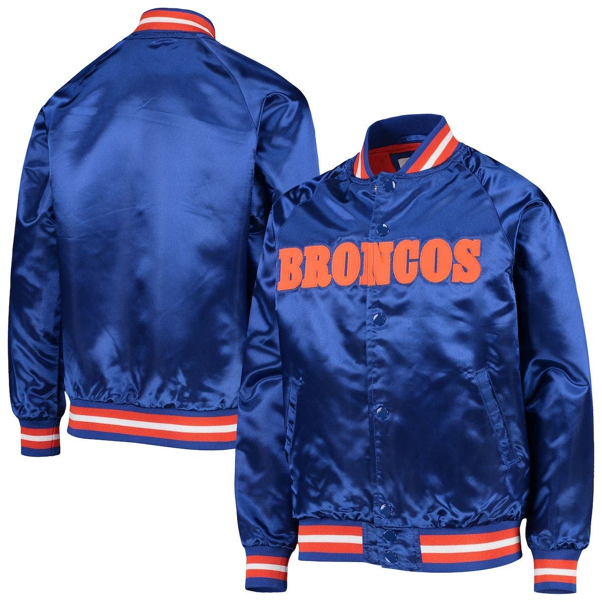 Bomber Satin Retro Denver Broncos Orange Jacket - Jackets Masters