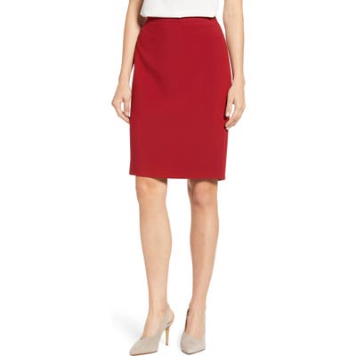 1.state Solid Pencil Skirt, Red