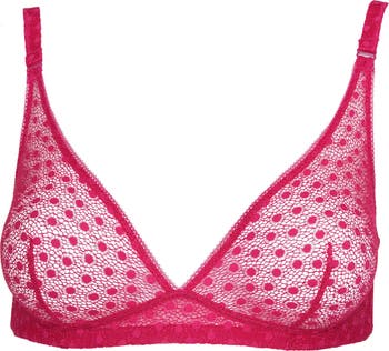 Huit Daisy Cerise Lace Bra