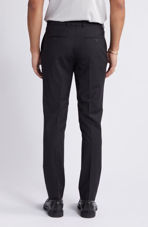Open Edit Solid Extra Trim Wool Blend Trousers In Black