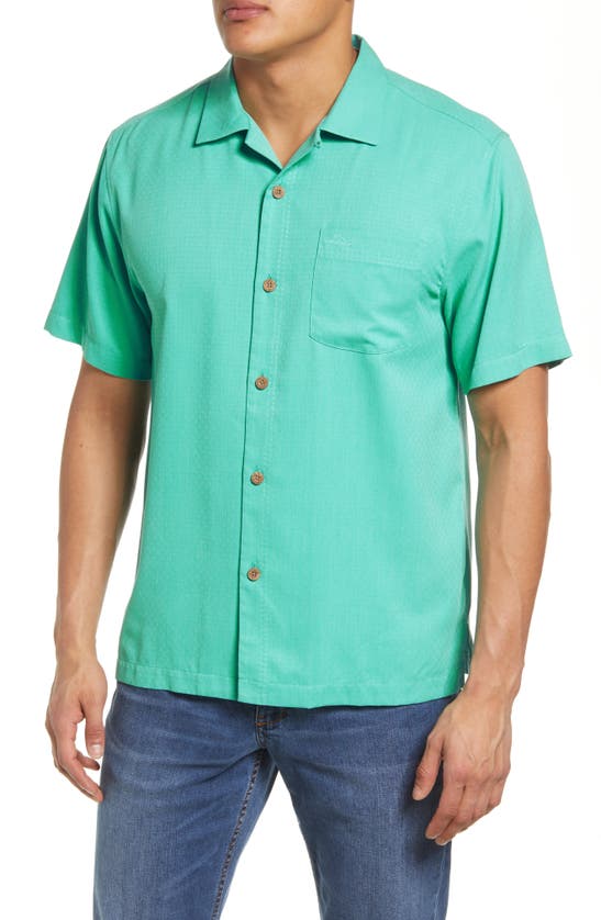 Tommy Bahama Coastal Breeze Silk Blend Button-up Shirt In Aqua Aloha