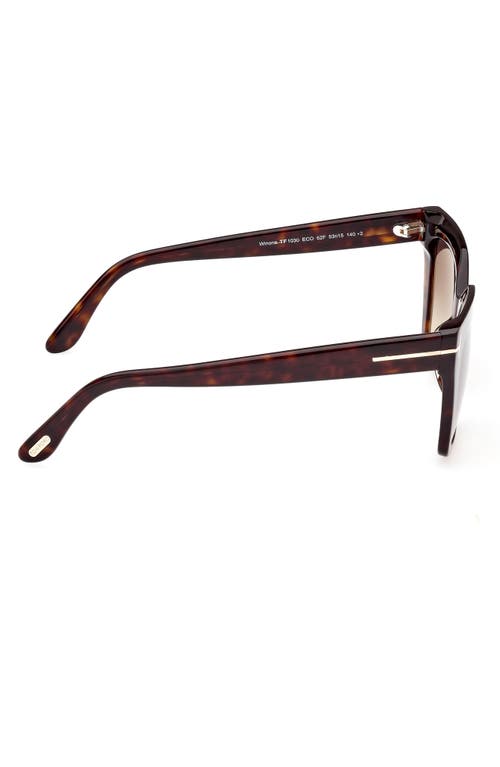 Tom Ford Havana Acetate Cat-eye Sunglasses In Shiny Havana/gradient Brown