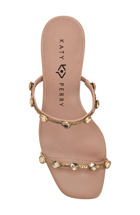 Shop Katy Perry The Ladie Embellished Kitten Heel Slide Sandal In True Taupe