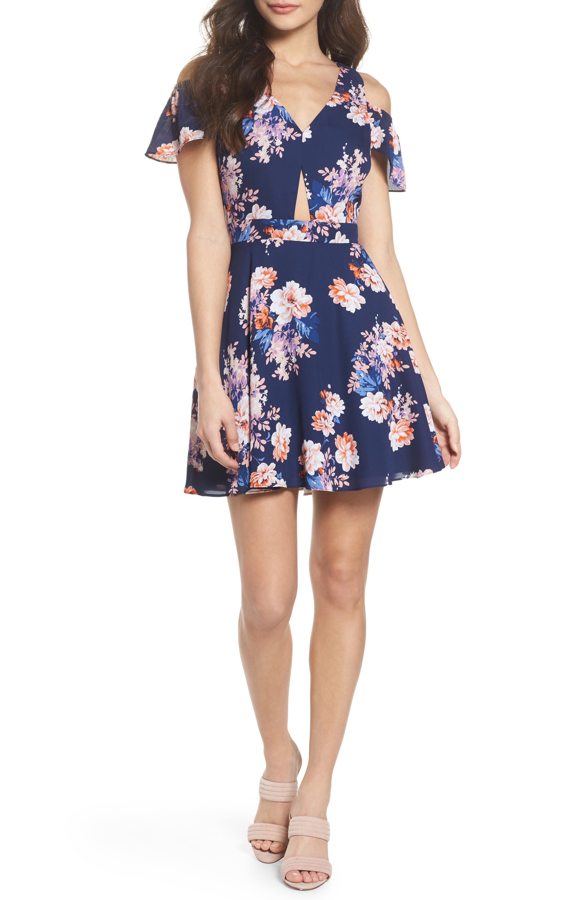 Ali & Jay Chasing Butterflies Cold Shoulder Fit & Flare Dress ...