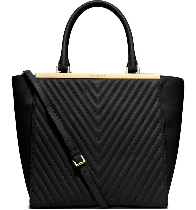 MICHAEL Michael Kors 'Lana - Large' Chevron Quilted Leather Tote ...