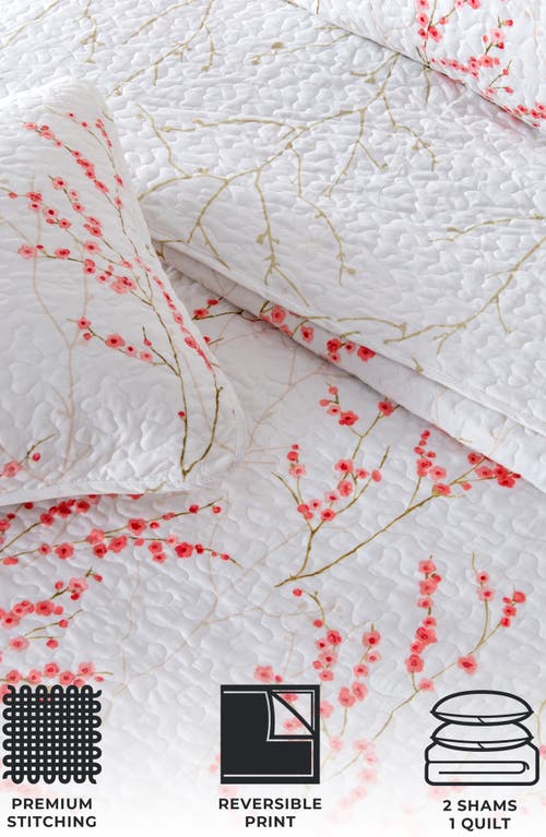 Woven & Weft Coastal 3-piece Quilt Set In Cherry Blossoms