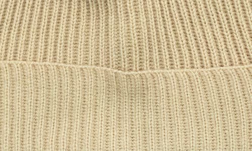 Portolano Merino Wool Rib Cuff Beanie In Camel