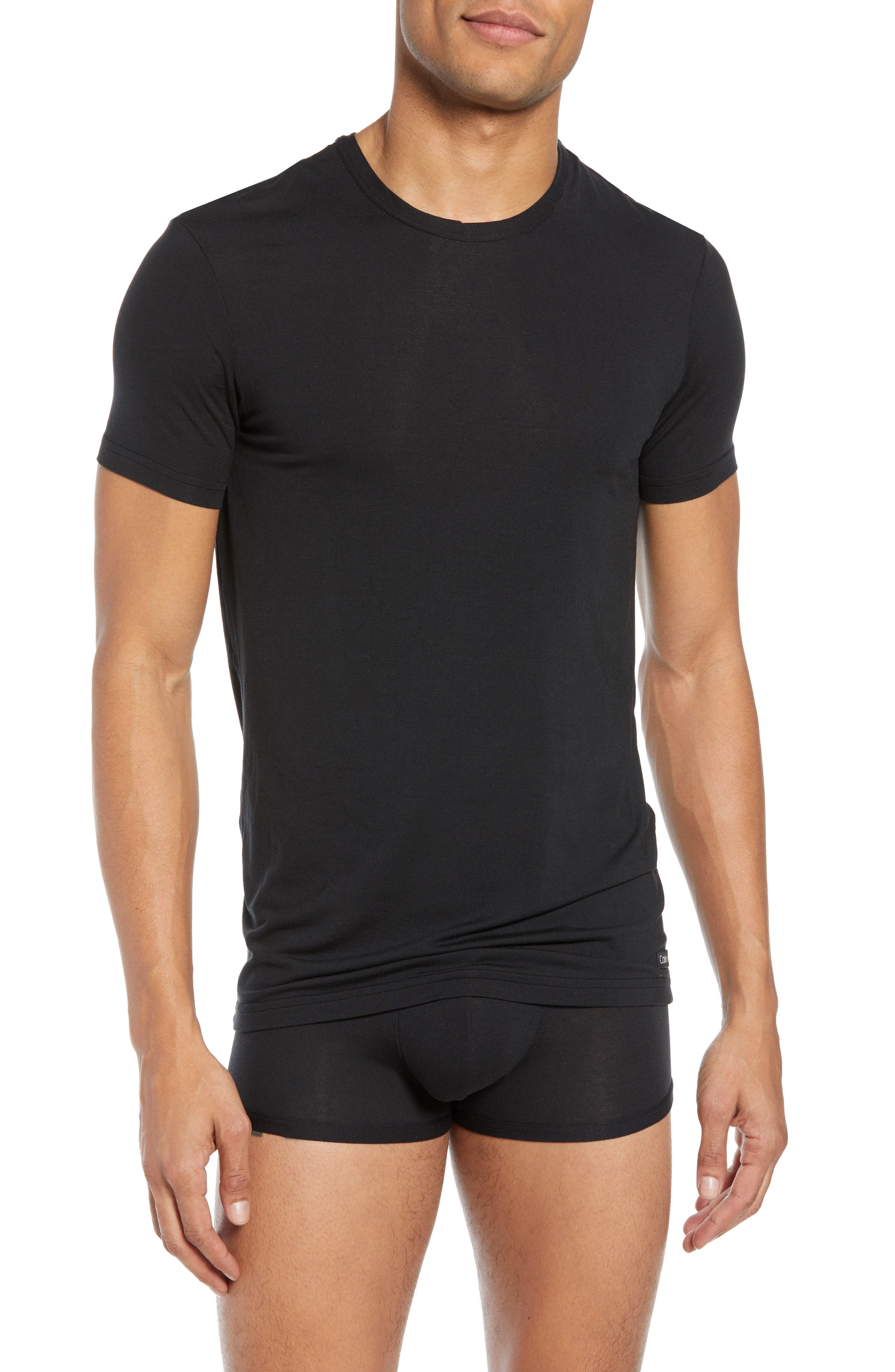 UPC 011531583429 product image for Men's Calvin Klein Ultrasoft Modal Blend Crewneck T-Shirt, Size Large - Black | upcitemdb.com
