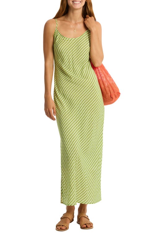 Sea Level Checkmate Cover-Up Maxi Slipdress Olive at Nordstrom,