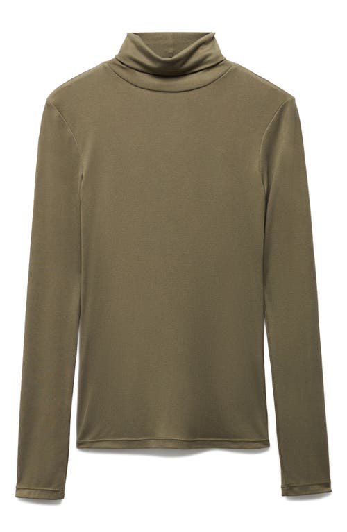 Mango Modal Blend Turtleneck Top In Brown