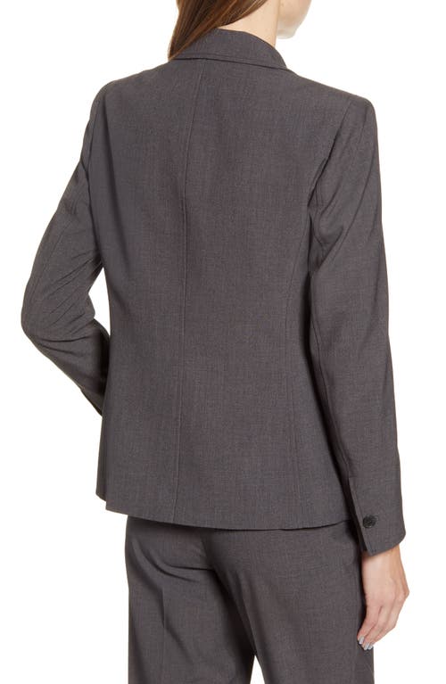 Shop Anne Klein Mélange Jacket In Zinc/anne Blk