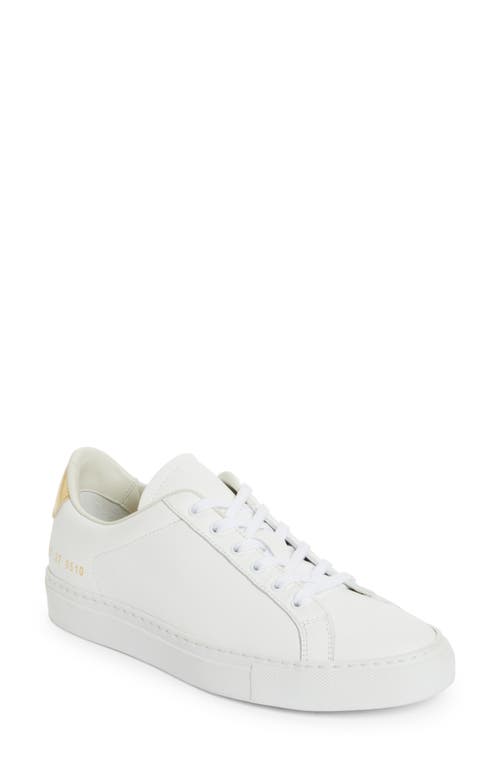 Common Projects Retro Classic Low Top Sneaker In White/gold