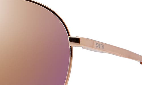 Smith Layback 60mm Chromapop™ Polarized Aviator Sunglasses In Rose Gold/rose Gold Mirror