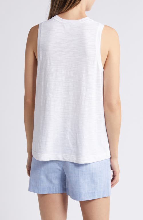 Caslonr Caslon(r) Sleeveless Cotton Blend Crewneck T-shirt In White