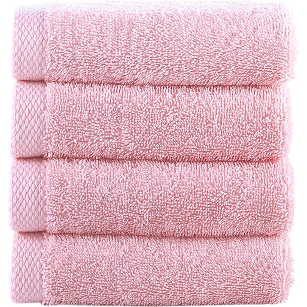 Shop Brooks Brothers Solid Signature 4-pack Turkish Cotton Washcloths In Pink