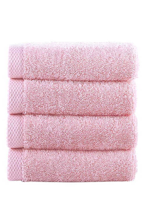 Shop Brooks Brothers Solid Signature 4-pack Turkish Cotton Washcloths In Pink