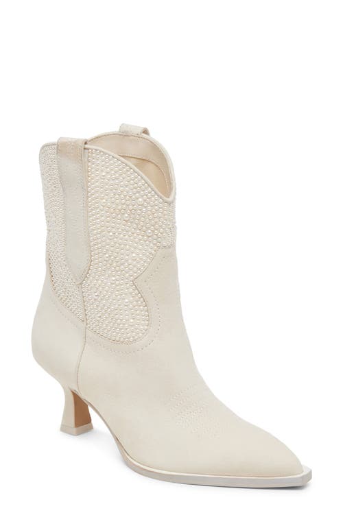 Shop Dolce Vita Angel Pointed Toe Western Boot In White Leather