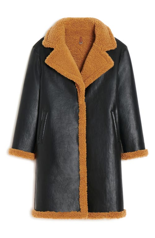 Shop Apparis Anei Reversible Faux Shearling Coat In Hazelnut