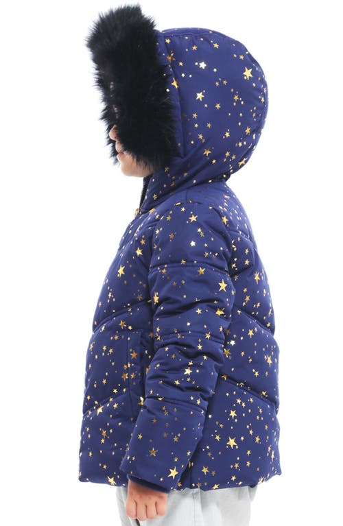 Shop Rokka&rolla Kids' Heavyweight Puffer Jacket In Astral Aura Gold Star