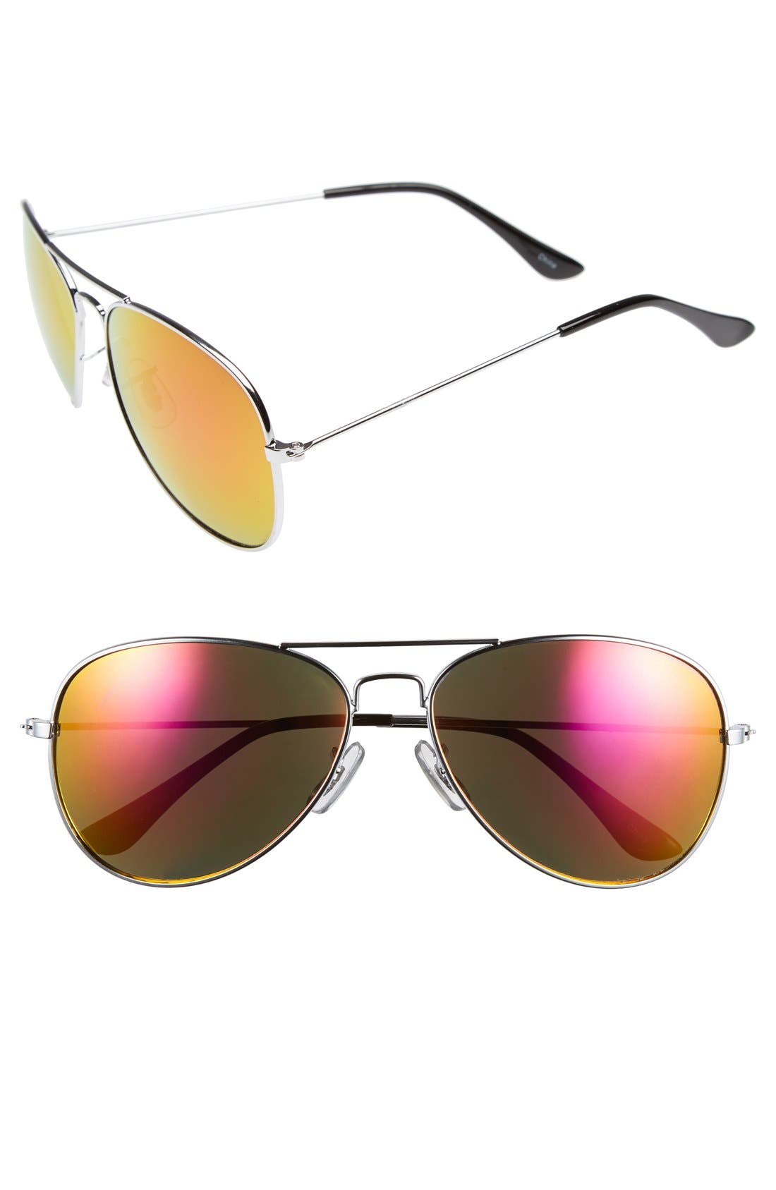 Icon Eyewear 55mm Mirrored Aviator Sunglasses Nordstrom