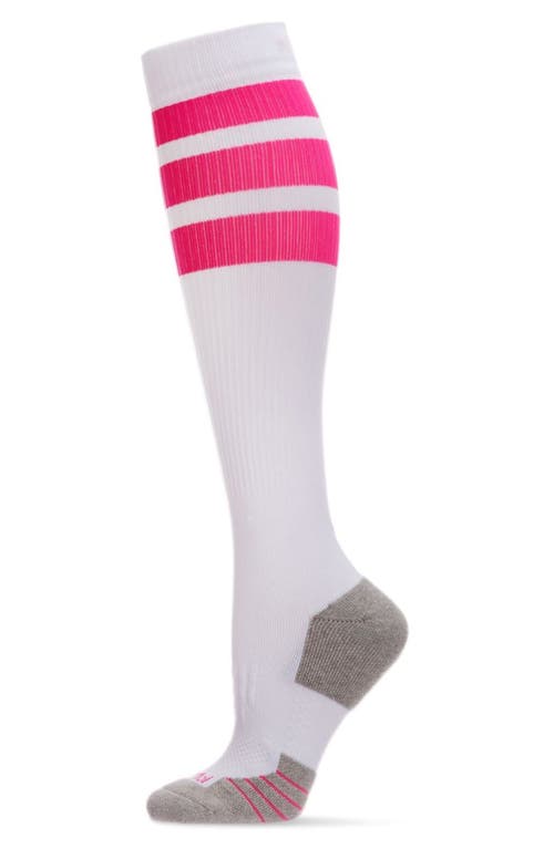 MeMoi Retro Stripe Performance Knee High Compression Socks in Pink at Nordstrom, Size 9