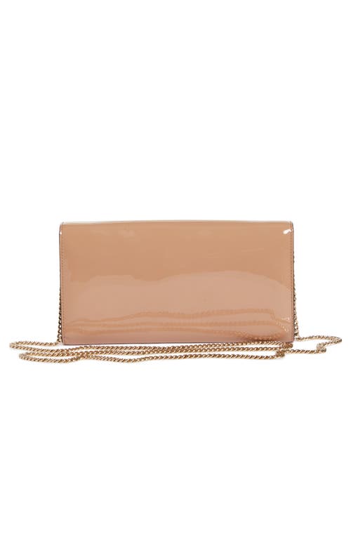 Jimmy Choo Emmie Leather Clutch Bag In Ballet Pink/light Gold