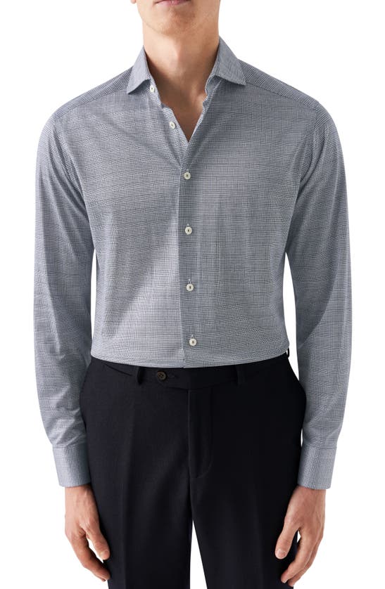 ETON CONTEMPORARY FIT CHECK LUXE KNIT DRESS SHIRT