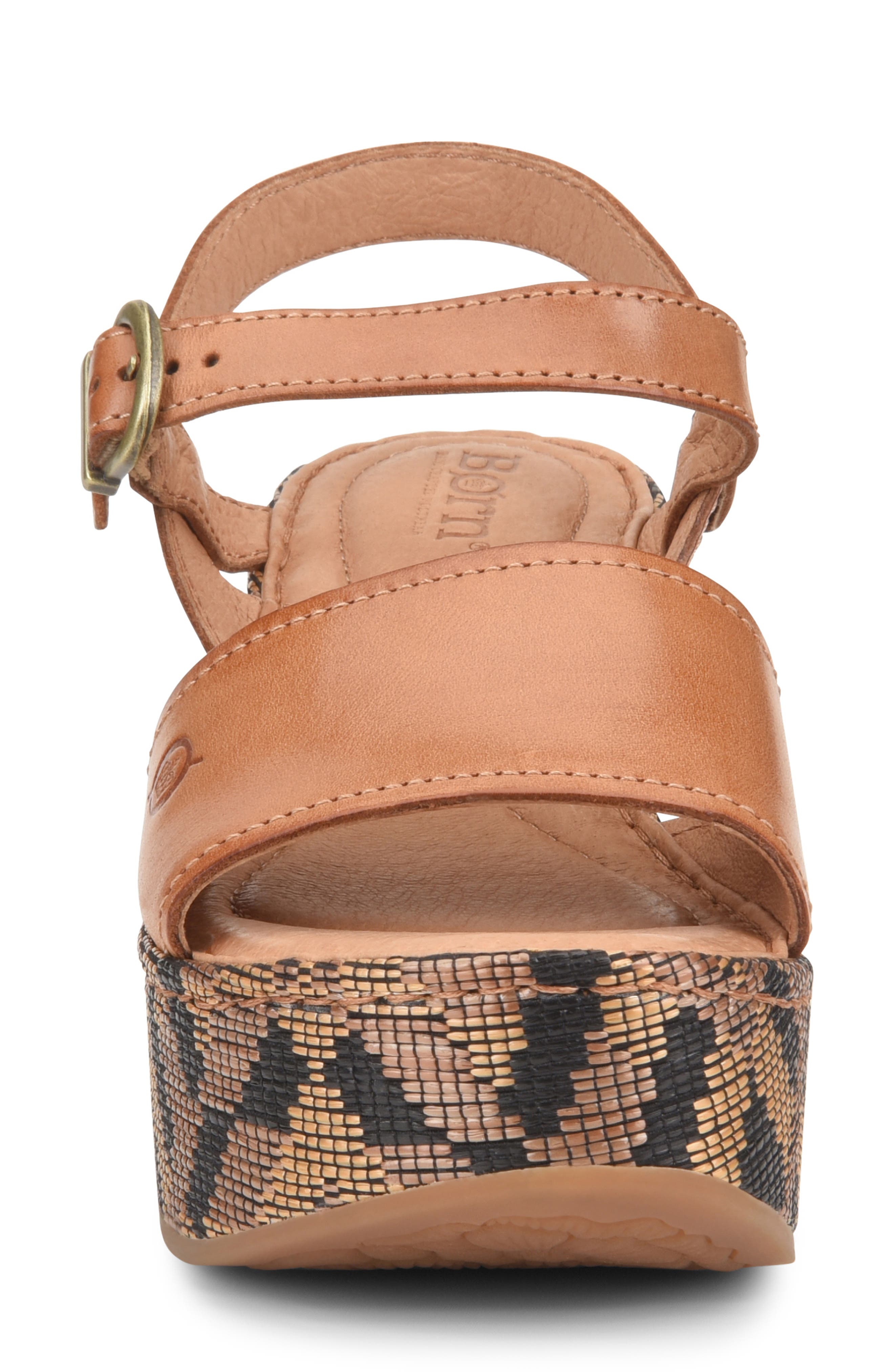 tan leather platform sandals