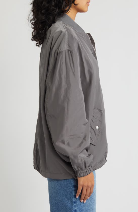 Shop Noisy May Ava Bomber Jacket In Charcoal Gray