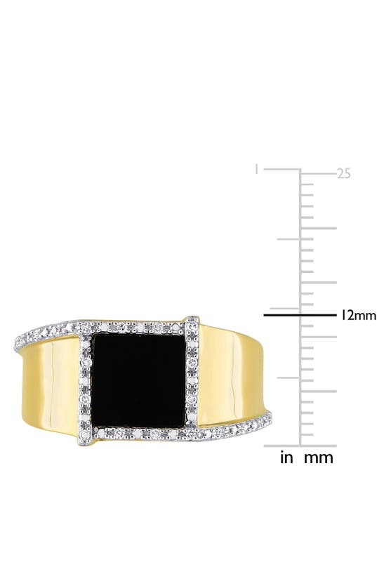 Shop Delmar Diamond & Onyx Ring In Black
