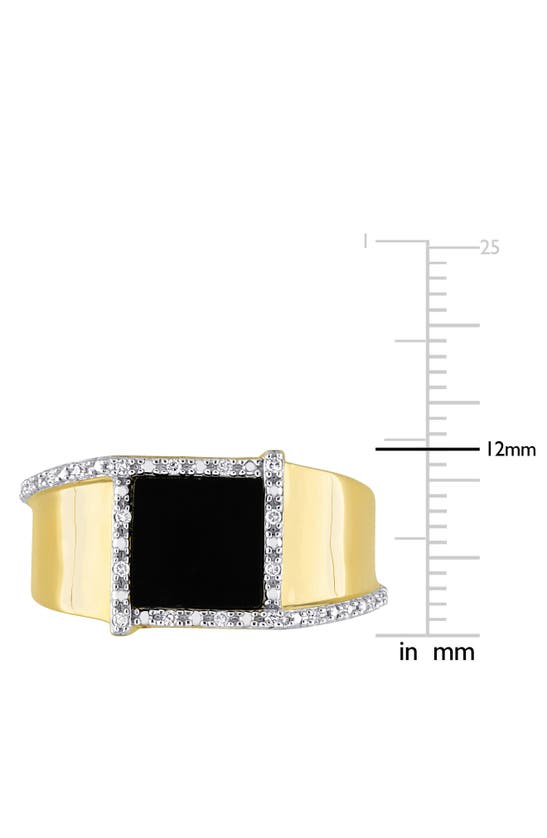 Delmar Diamond & Onyx Ring In Black