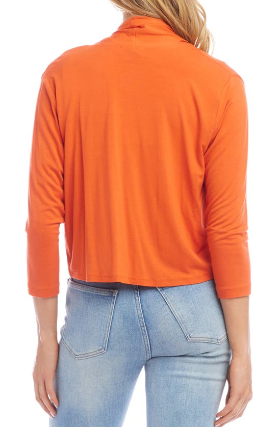 Shop Karen Kane Calli Draped Open Front Cardigan In Orange