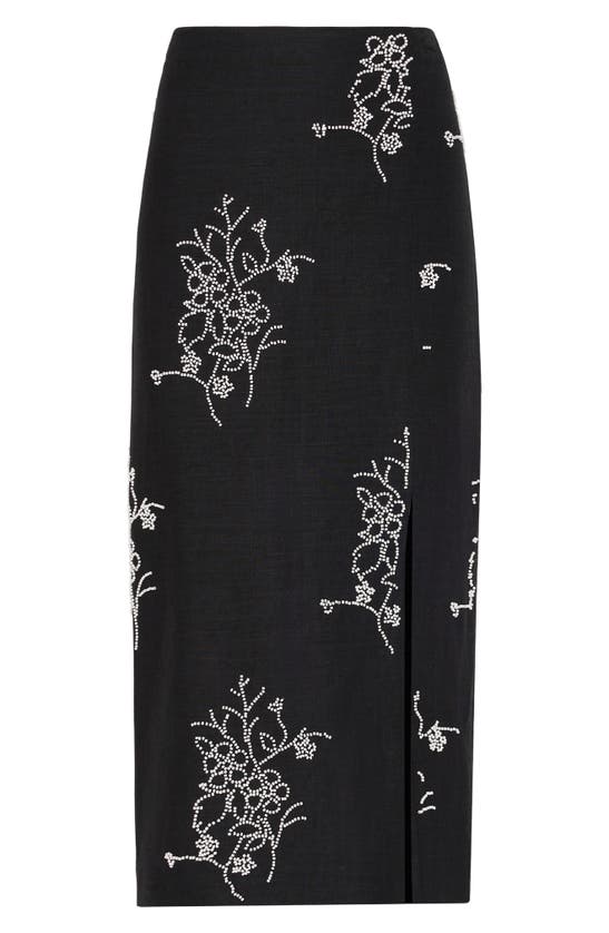 Shop Milly Santanna Beaded Midi Skirt In Black