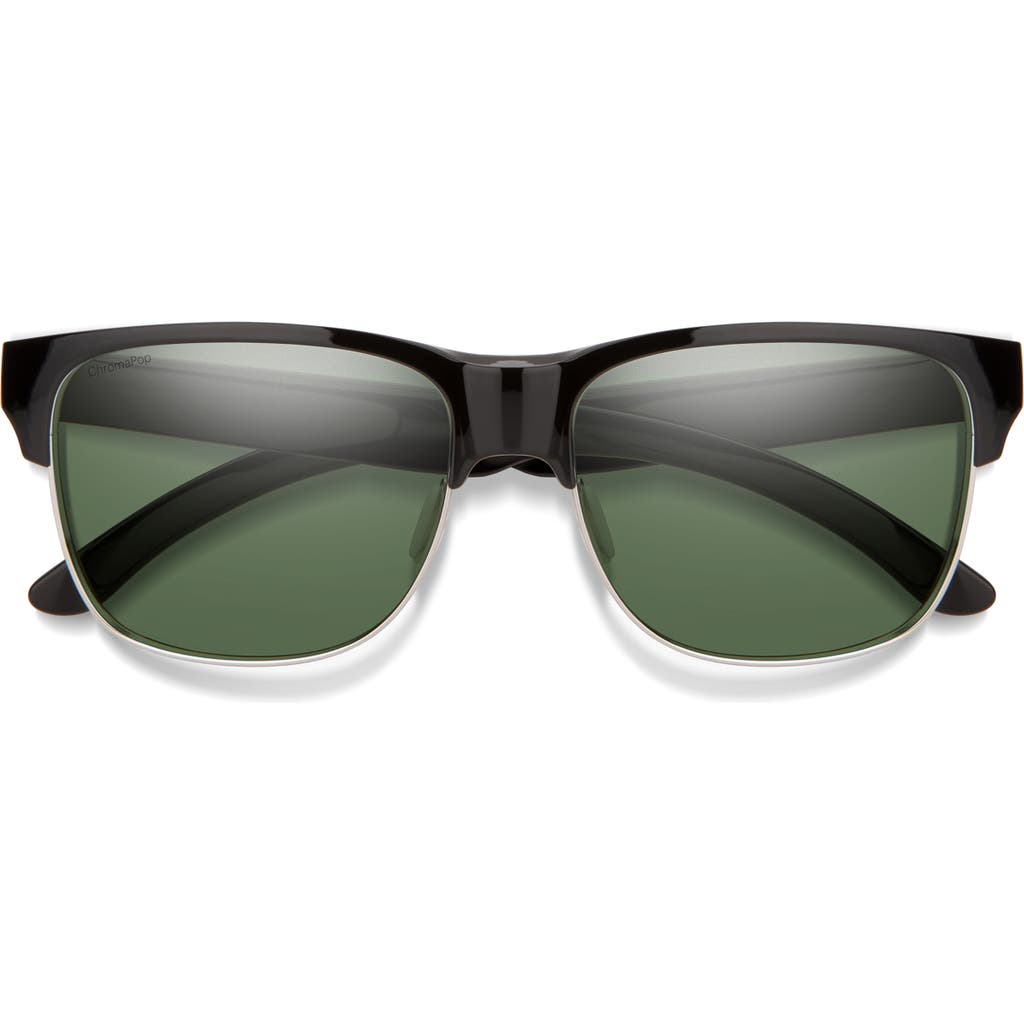 Smith Lowdown Split 56mm Chromapop™ Polarized Square Sunglasses In Black/gray Green