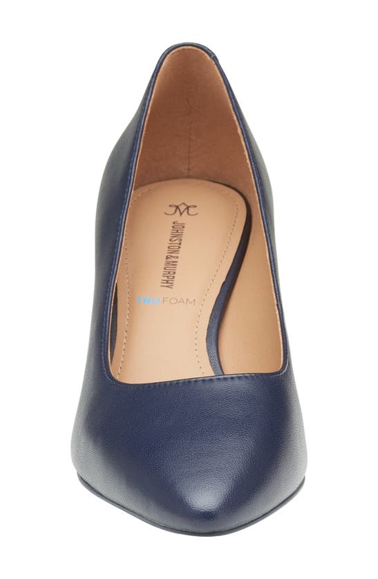 Shop Johnston & Murphy Vicki Block Heel Pump In Navy Glove