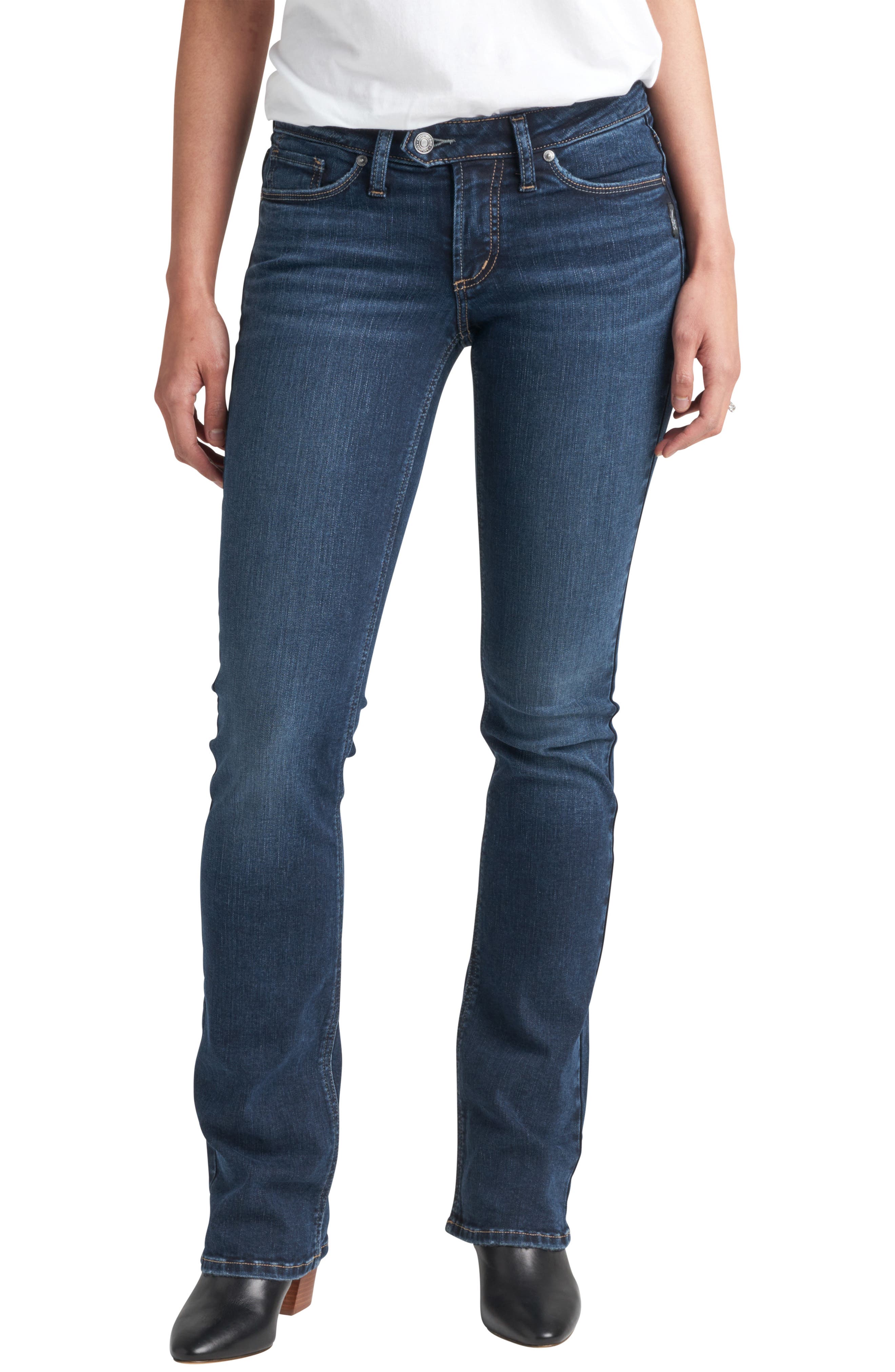 Silver Jeans Co. Tuesday Low Rise Slim Bootcut Jeans in Indigo