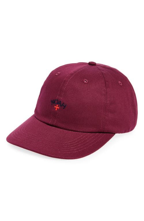 Noah Core Logo Baseball Cap in Maroon 