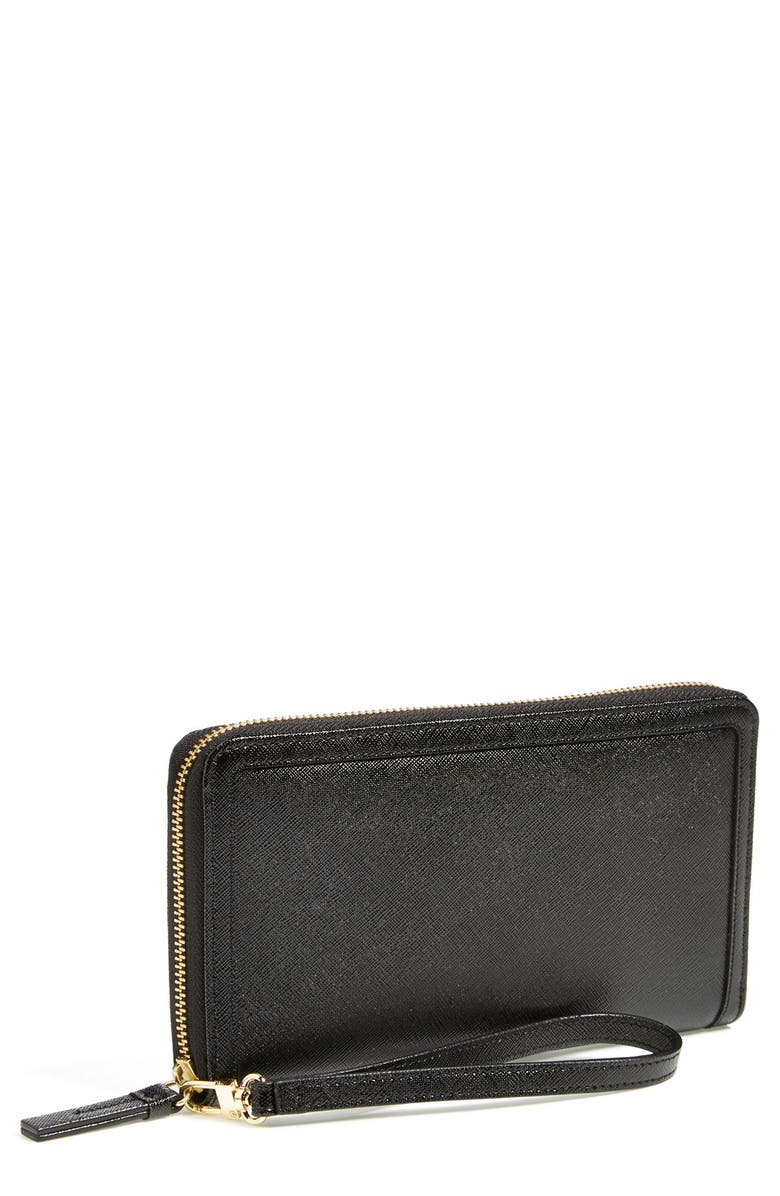 Halogen® Saffiano Leather Zip Around Wallet | Nordstrom