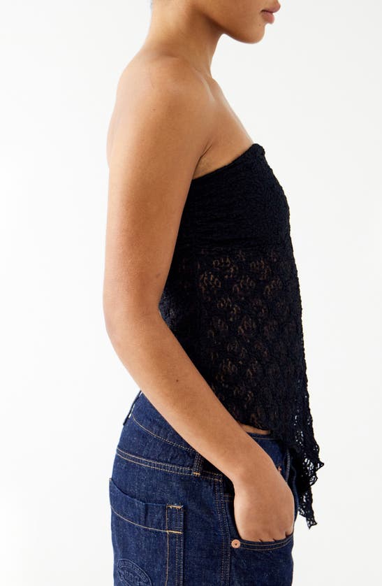 Shop Bdg Urban Outfitters Lace Y2k Bandeau Top In Black
