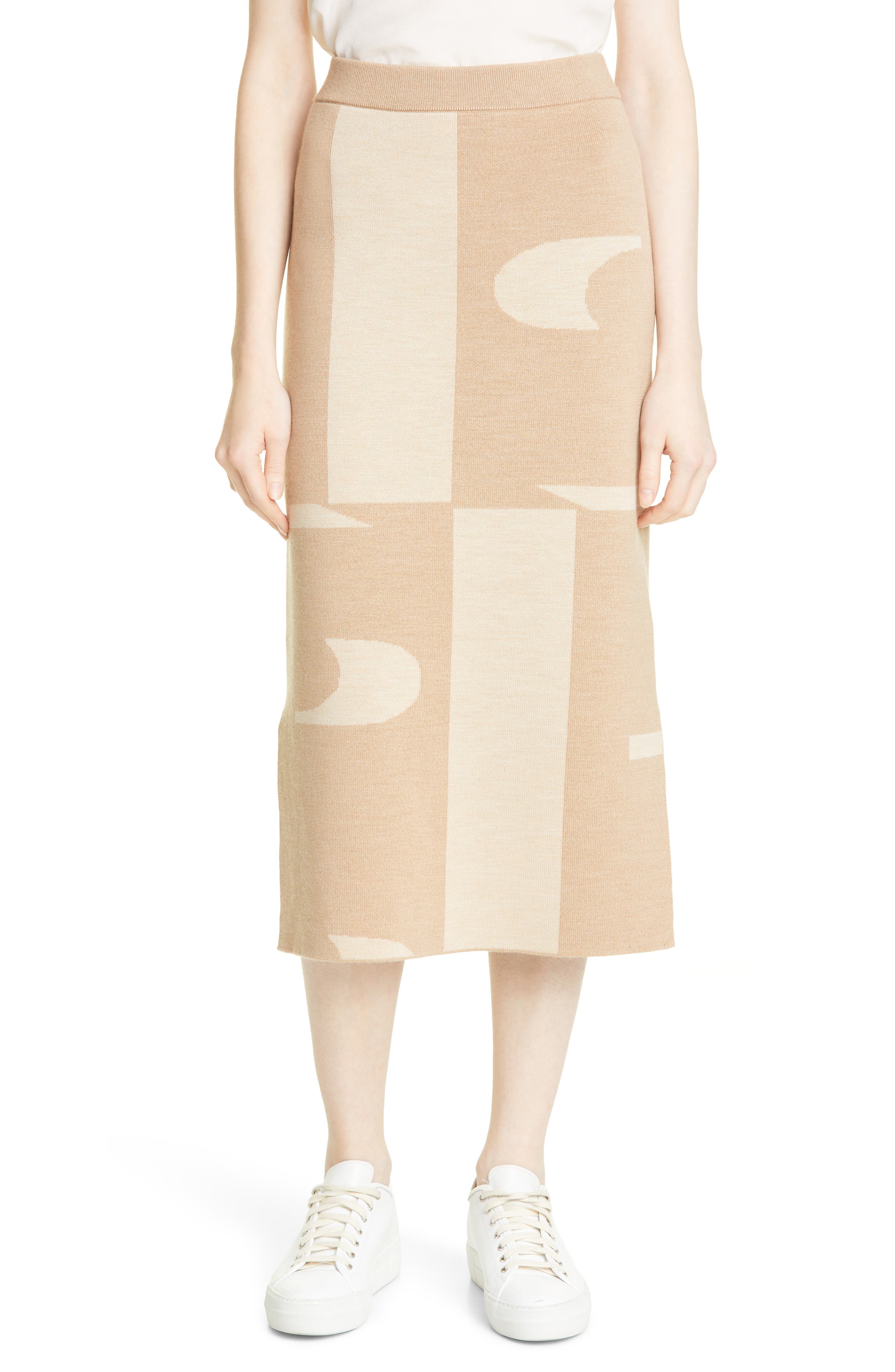 light blue wool skirt