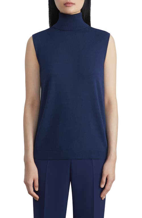 Lafayette 148 New York Sleeveless Turtleneck Sweater in Midnight Blue at Nordstrom, Size X-Small