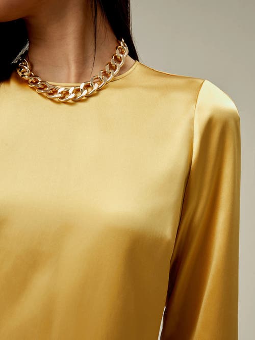 LILYSILK LILYSILK MINIMALIST LONG SLEEVE SILK TOP