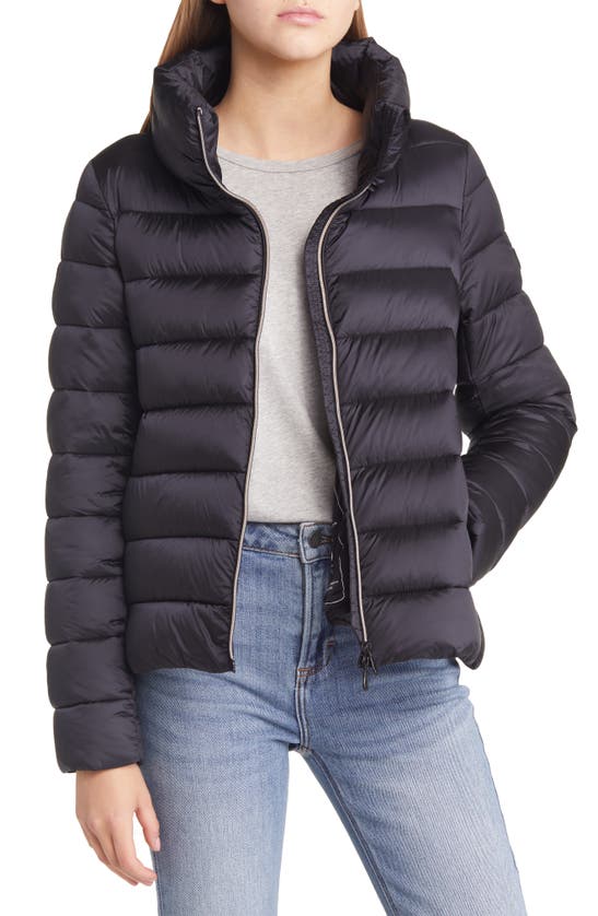 Save The Duck Mei Quilted-finish Padded Jacket In Black