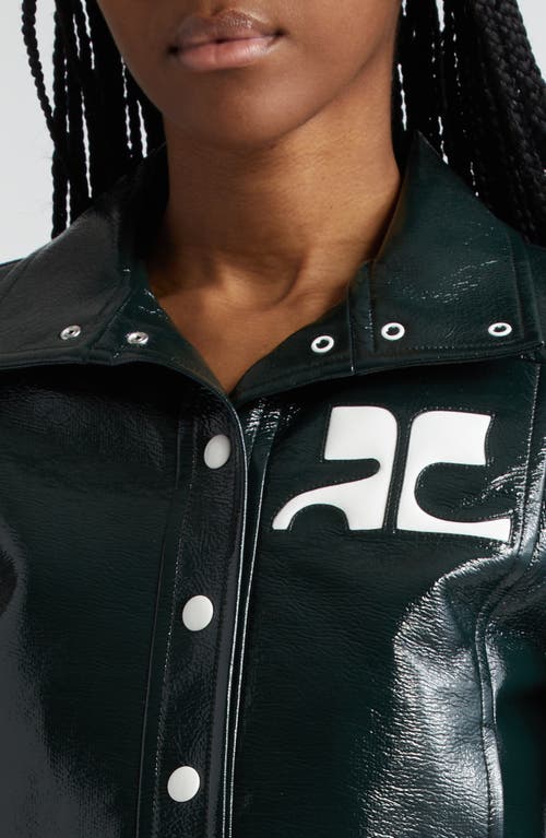 Shop Courrèges Re-edition Vinyl Jacket In Dark Green