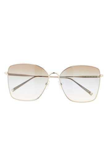 Longchamp Roseau 60mm Gradient Square Sunglasses In Gold/green/azure