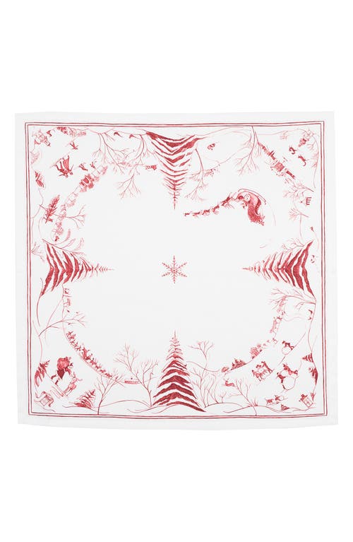 Shop Juliska Country Estate Winter Frolic Coyyon Napkin In White/red